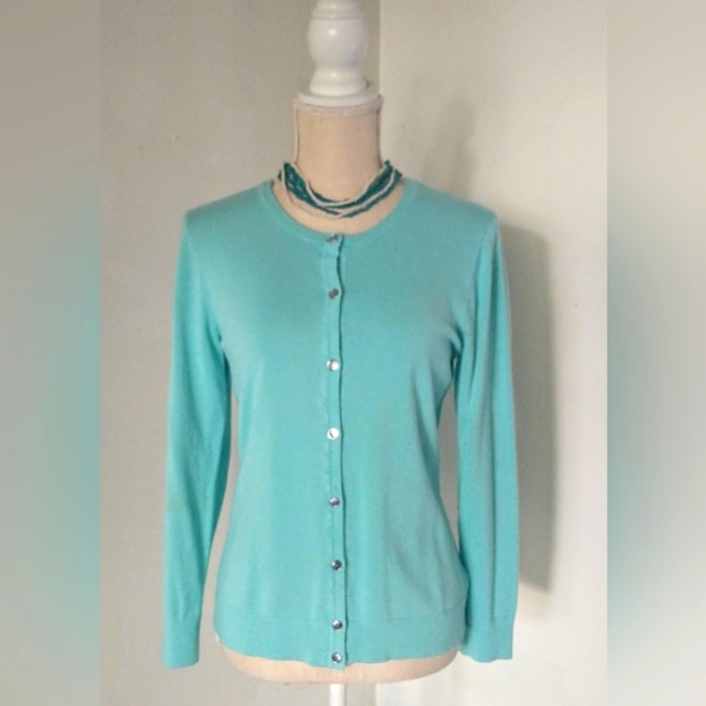 Jones NY - Aqua Cardigan Light Sweater Spring/Summer - M